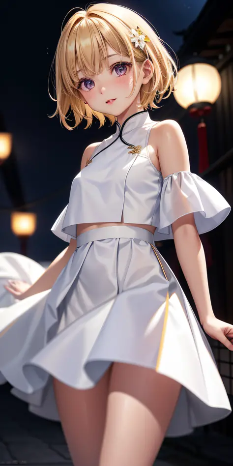 woman in a white skirt and denim jacket standing in front of a fence, jia,  dressed in long fluent skirt, exclusive, 🤬 🤮 💕 🎀 - SeaArt AI