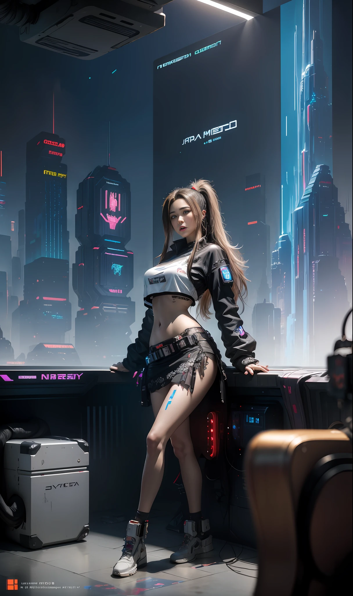 ((Best Quality)), ((Masterpiece)), (High Definition:1.3), 3D, Beautiful, Portrait, (Cyberpunk:1.6), Universe, Nebula, (holding_weapon:1.3), Laser, (1 Female Mecha:1.3), Sexy Body, Facing the Audience, Glowing Eyes, Full Body, (Fly, Swoop, Dynamic, Motion Blur: 1.4), (Giant Mech Wings: 1.6) ), Look Up, Mecha, Panorama, Earth Background, Nebula, Space, Particles, Reality, HDR (High Dynamic Range), Ray Tracing, NVIDIA RTX, Super Resolution, Unreal 5, Subsurface Scattering, PBR Textures, Post-Processing, Anisotropic Filtering, Depth of Field, Maximum Clarity and Clarity, Multilayer Textures, Albedo Map and specular maps, surface shading, accurate simulation of light material interactions, perfect proportions, octane rendering, two-tone lighting, large aperture, low ISO, white balance, rule of thirds, 8K RAW, efficient subpixel, subpixel volume products, (highest quality), (Japanese:0.5), (Korean: 0.8), (Liu Yifei: 1.5) Long Hair, (Big: 1.2), (Under: 1.5), (White Transparent Lace Mini Skirt: 1.5), DJ Booth