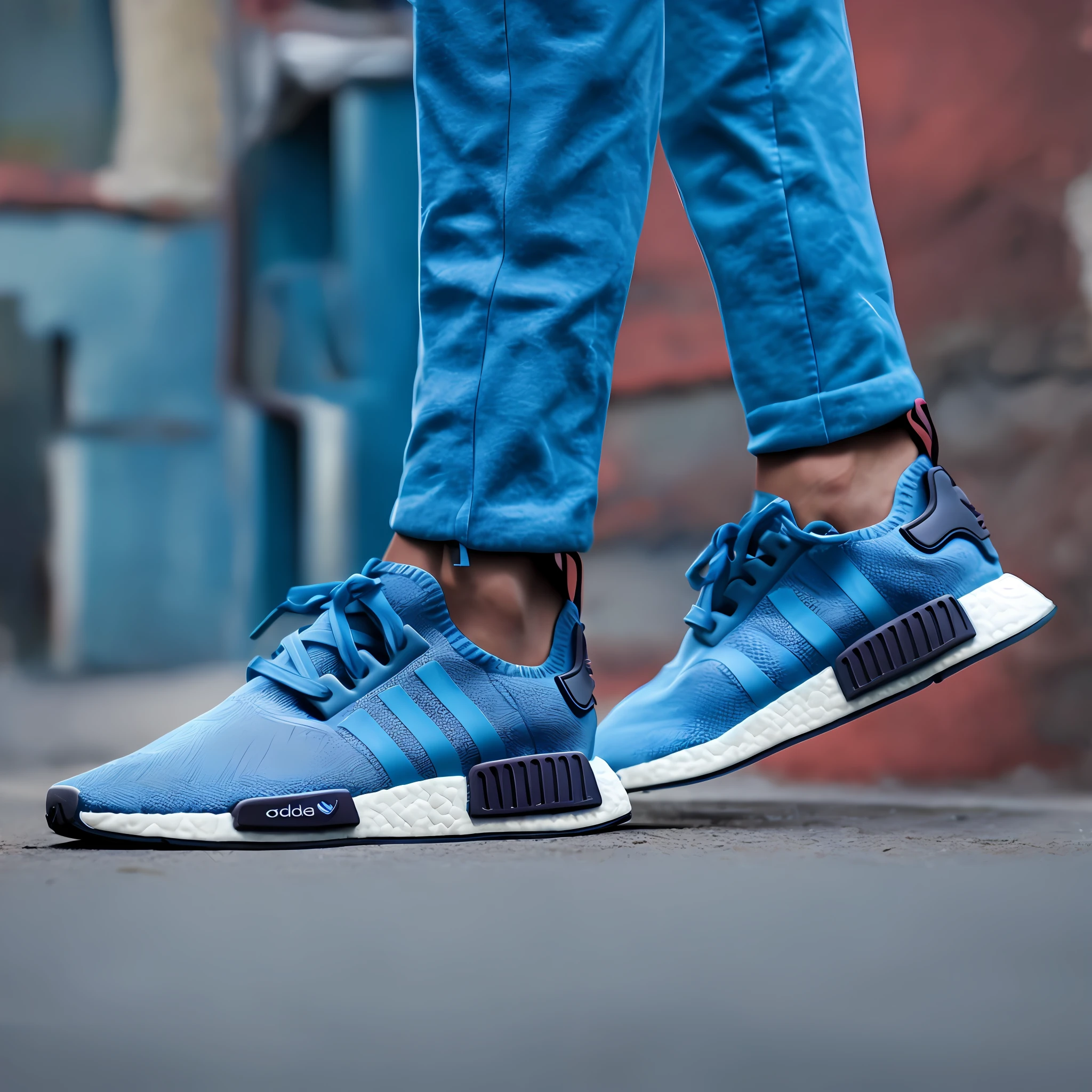スニーカー adidas NMD 白 （アディダス NMD ランナー ブルー