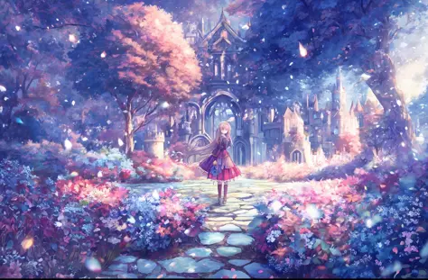 Download Anime Garden Girl Enjoying Nature Wallpaper | Wallpapers.com