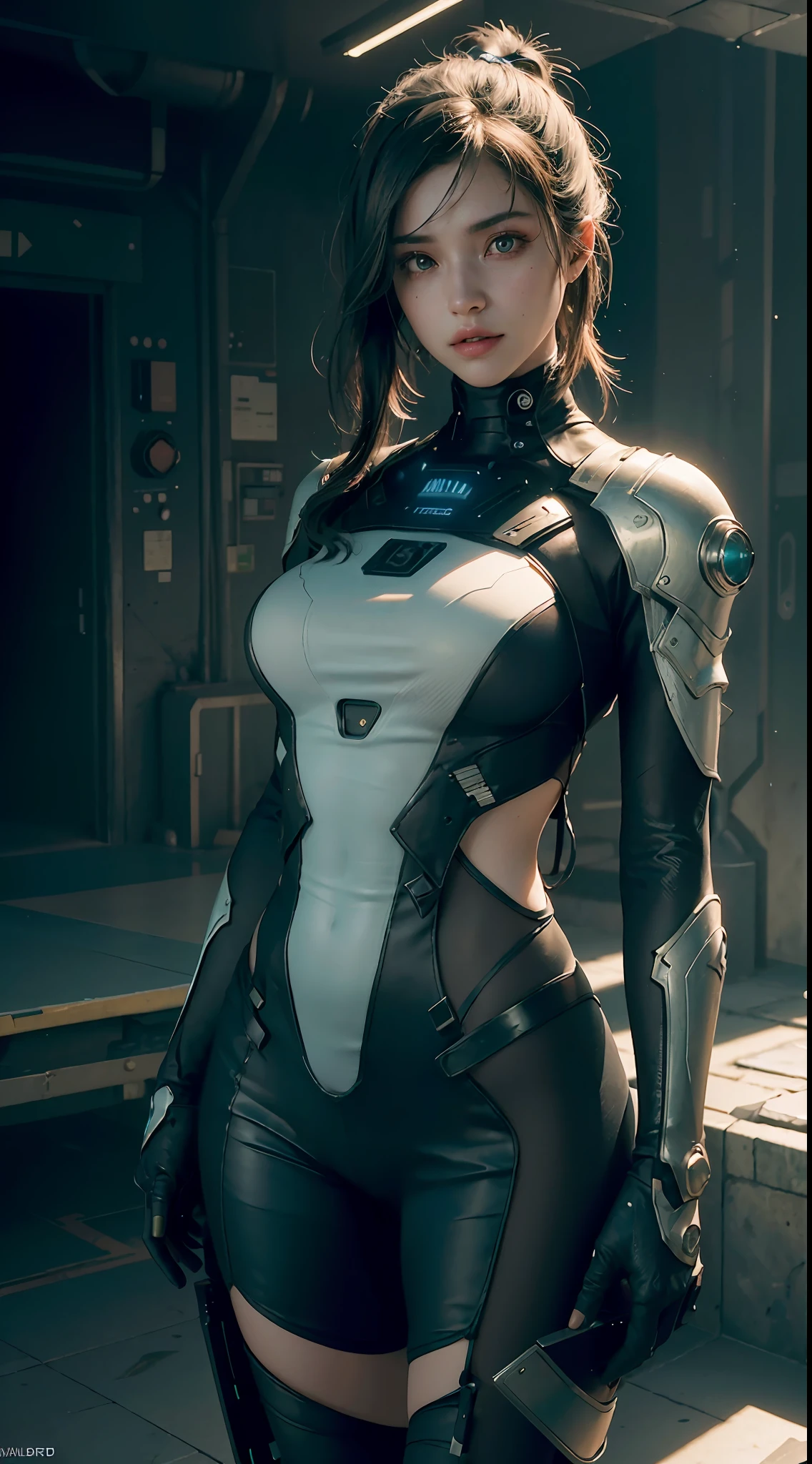 A woman in a futuristic suit posing for a picture - SeaArt AI