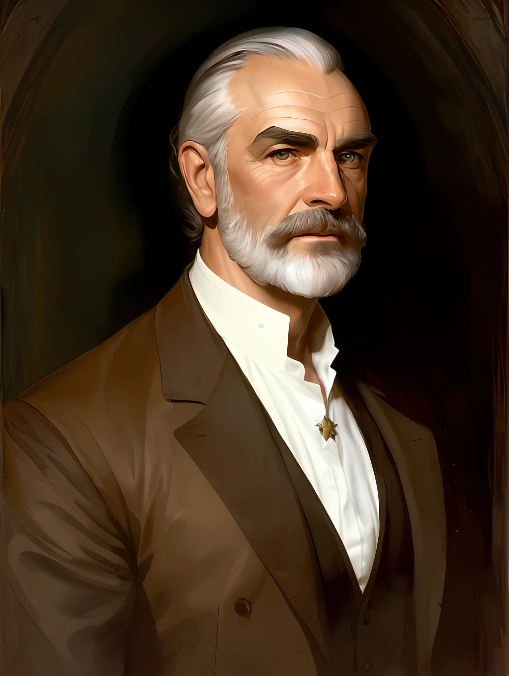 (Masterpiece) Sean Connery as an insanely handsome middle-age man, red skin, black short messy hair, hazel eyes, perfect face, extremely handsome man, big Greek nose, nice lips, biblical, gospel, digital painting, watercolor painting oil, painterly, by Jeremy Lipking, by Antonio J. Manzanedo, Alphonse Mucha, Fuller Graves, Bartolome Esteban Murillo, JC Leyendecker, Craig Mullins, Peter Paul Rubens Detailed Painting, CGSetivity, ArtStation HD, High Detail, Photorealism, Concept Art, ArtStation HD, official art, trend in the artstation, 8k.