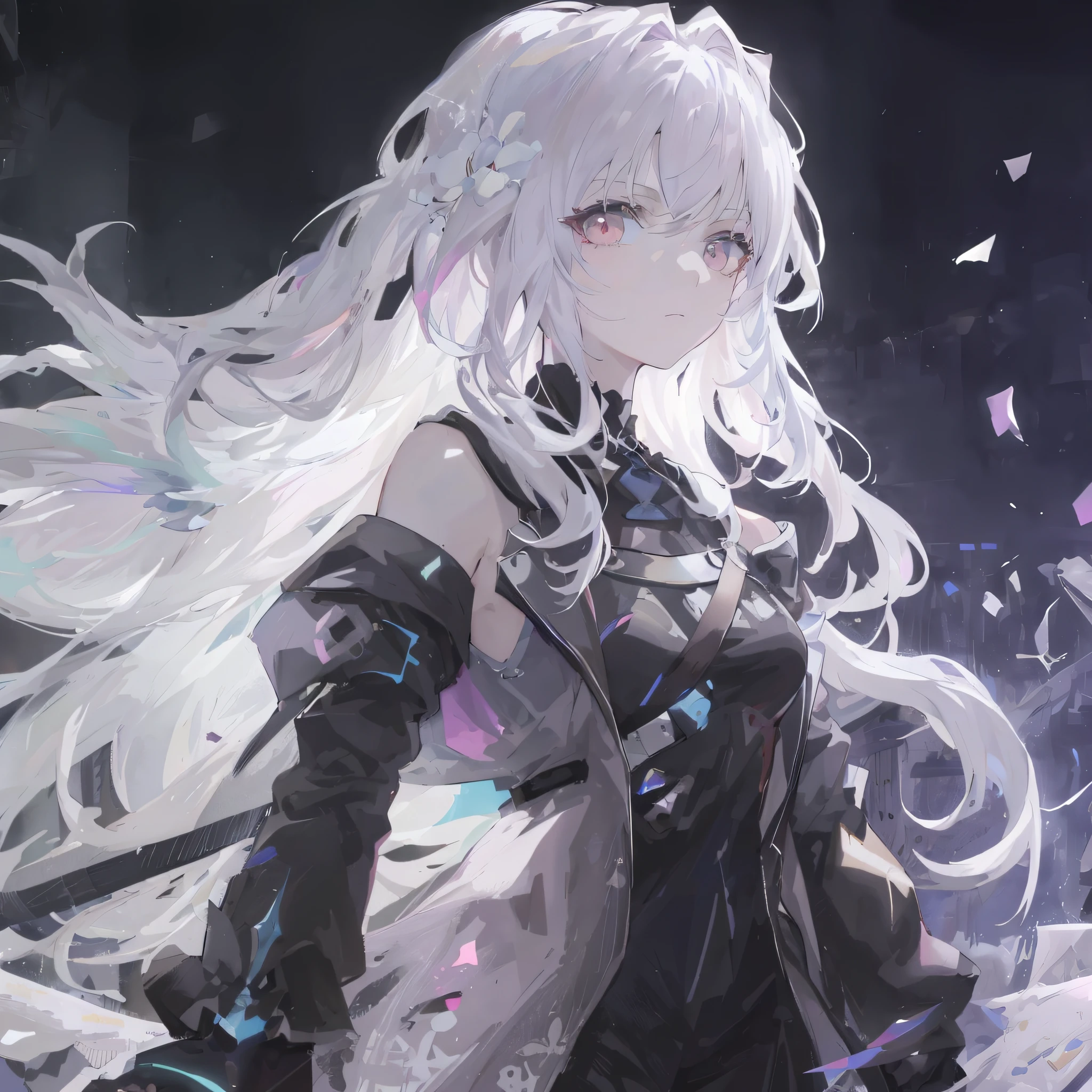 anime girl with long white hair and black dress holding a sword, best anime 4k konachan wallpaper, anime art wallpaper 8 k, anime art wallpaper 4 k, anime art wallpaper 4k, guweiz on pixiv artstation, guweiz on artstation pixiv, girl with white hair, 4k anime wallpaper, anime style 4 k --auto --s2