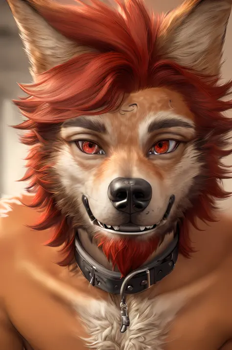 (Anthropomorphic:1.3), (lobetic features:1.3), (animalistic features:0.6), high res, (detailed realistic image:1.4), (detailed eyes, beautiful expressive eyes, red eyes:1.2), impaste impressionism, insane details, wolf, soft, (hyper-realistic skin:1.3), (d...
