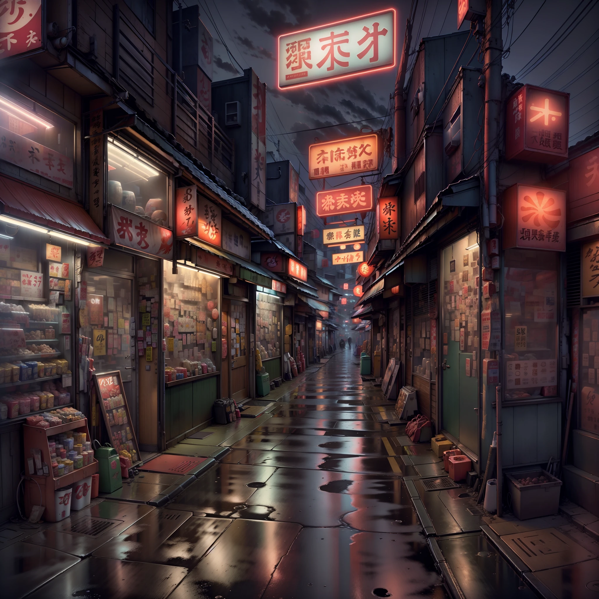 شارع نيون اليابان منتصف الليل