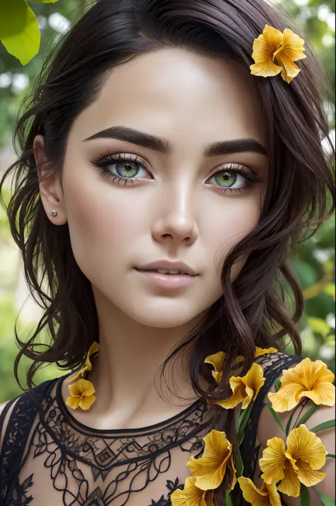 woman in a lush garden, [red_matte_makeup:2], [green_shirt:5], [blue_eyes:4], matte_makeup
RAW,, Nikon Z 14mm ultra-wide-angle l...