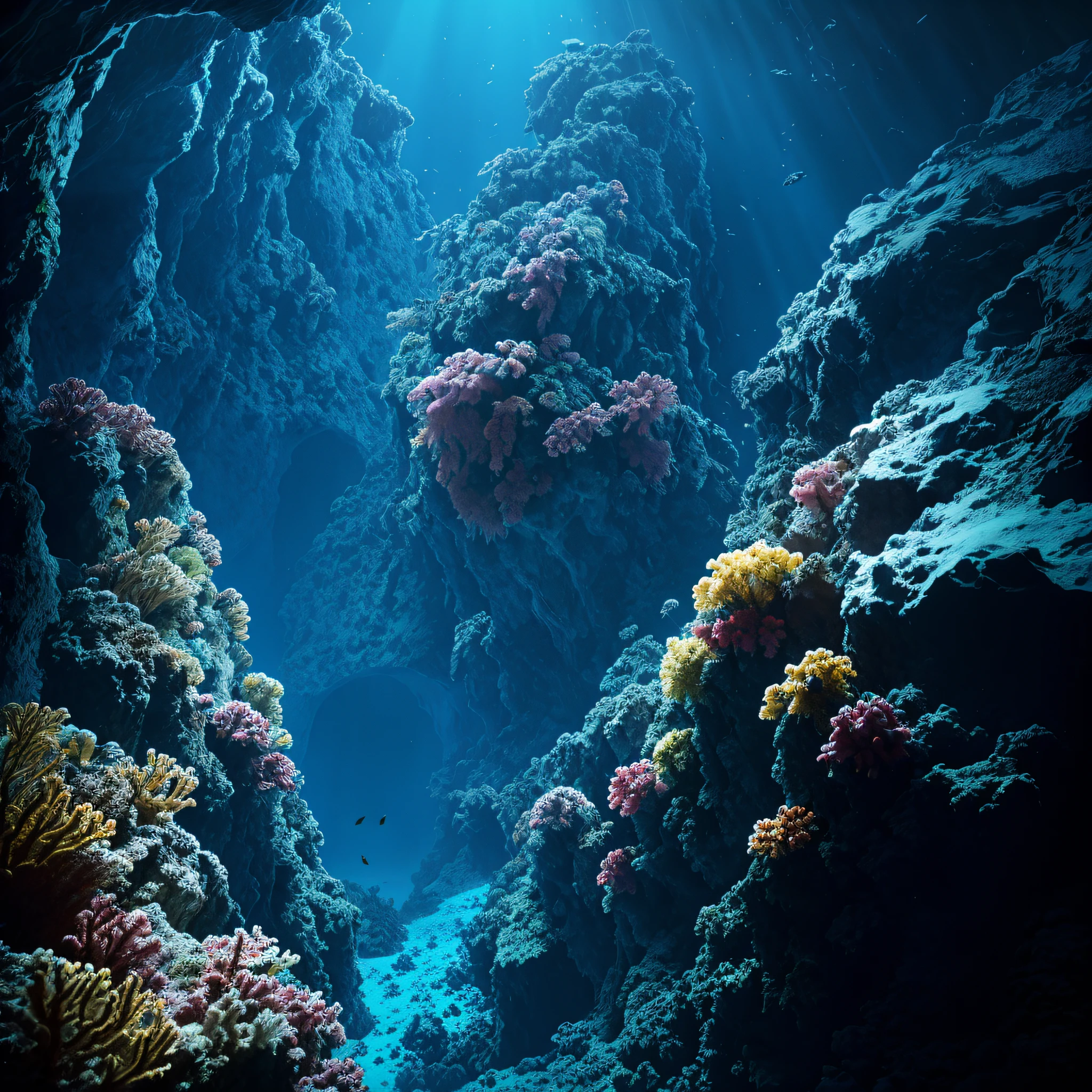 深渊交响曲, 令人驚嘆的馬裡亞納海溝, 電影般的, 大氣的, 拍攝的, 詳細照片