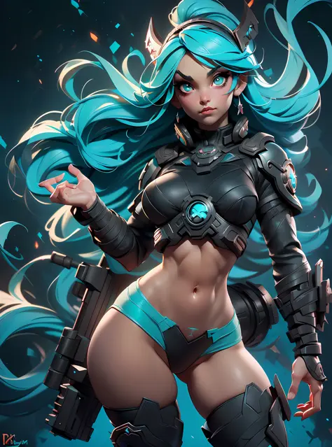 solo, girl with goth colors, (fit, muscular abs), She has ((turquoise hair))
 (wears black thong, red pattern:1.2), (cameltoe)
detailed eyes, She has ((turquoise hair), 
(clear background:1.35), (particles ,firefly, blue glowing):1.3, 
photo-realistic, rea...