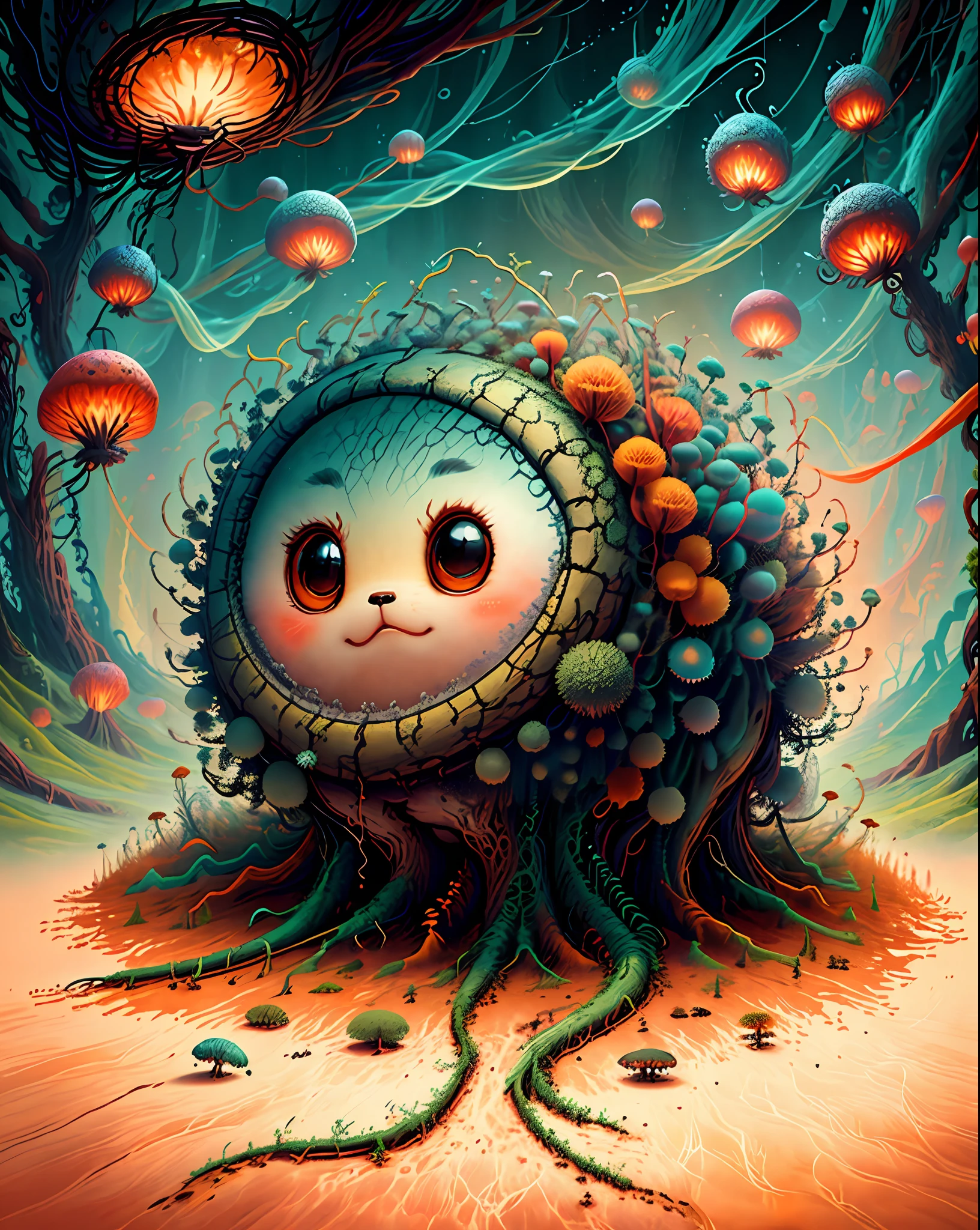 "Create a masterful masterpiece of cute creatures with ultra-detailed concept art inspired by . Utilize Stable Diffusion's power to unleash your inner Cu73Cre4ture programmer and bring your imagination to life!"