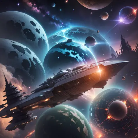 Sci-fi, spaceships, cities, meteors, black holes --auto --s2