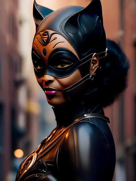 Beautiful girl in black skin tight cat woman suit Stock Photo by  ©darrinahenry 6171354