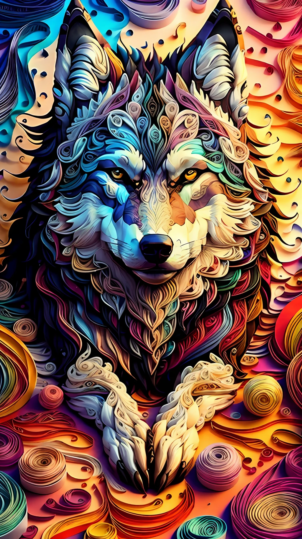 wolf, multi dimensional quilling paper, art, chibi,
yang08k, beautiful, colorful,
Masterpieces, top quality, best quality, official art, beautiful and aesthetic,((8K ultra realistic))