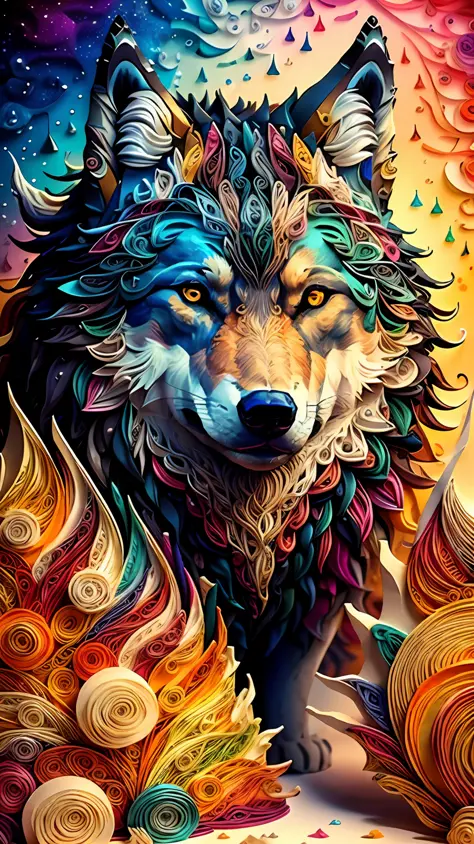 wolf, multi dimensional quilling paper, art, chibi,
yang08k, beautiful, colorful,
Masterpieces, top quality, best quality, offic...