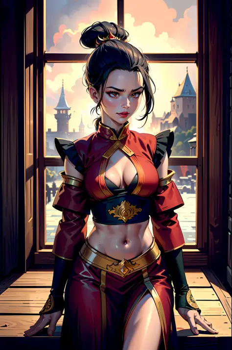 ultra-realistic 8k CG, masterpiece, ((ultra detailed background, fine drawing, intricate details, high detail, better quality fine details, hyper-detailed face)), (photorealistic: 1.4), beautiful lighting, absurdity, RAW photo, film grain, Azula, 1girl, so...
