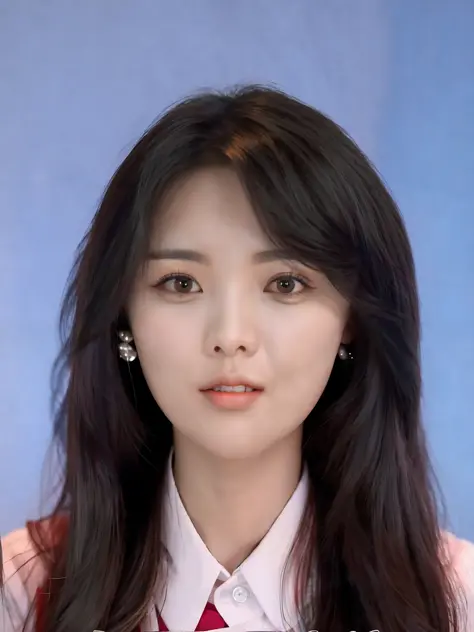 Alafeld asian woman with long black hair wearing pink shirt, in Yeonnam, wan cute korean face, young cute korean face, korean sy...