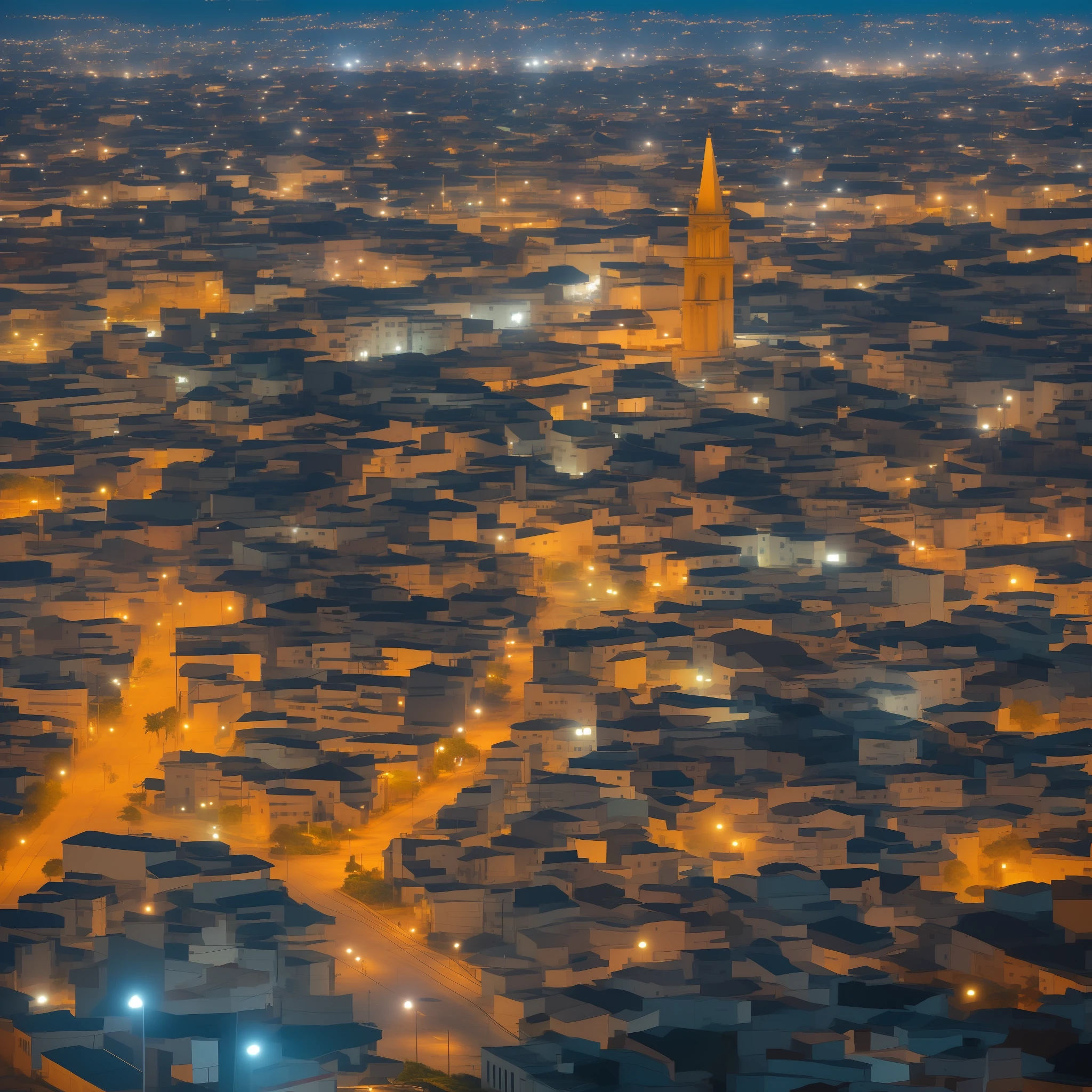 ciudad de salvador bahia , luz , noche , Híper realista , futuristic