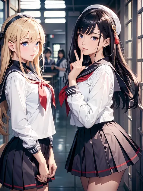 best quality,masterpiece,classroom,(2girls:1.4) - SeaArt AI