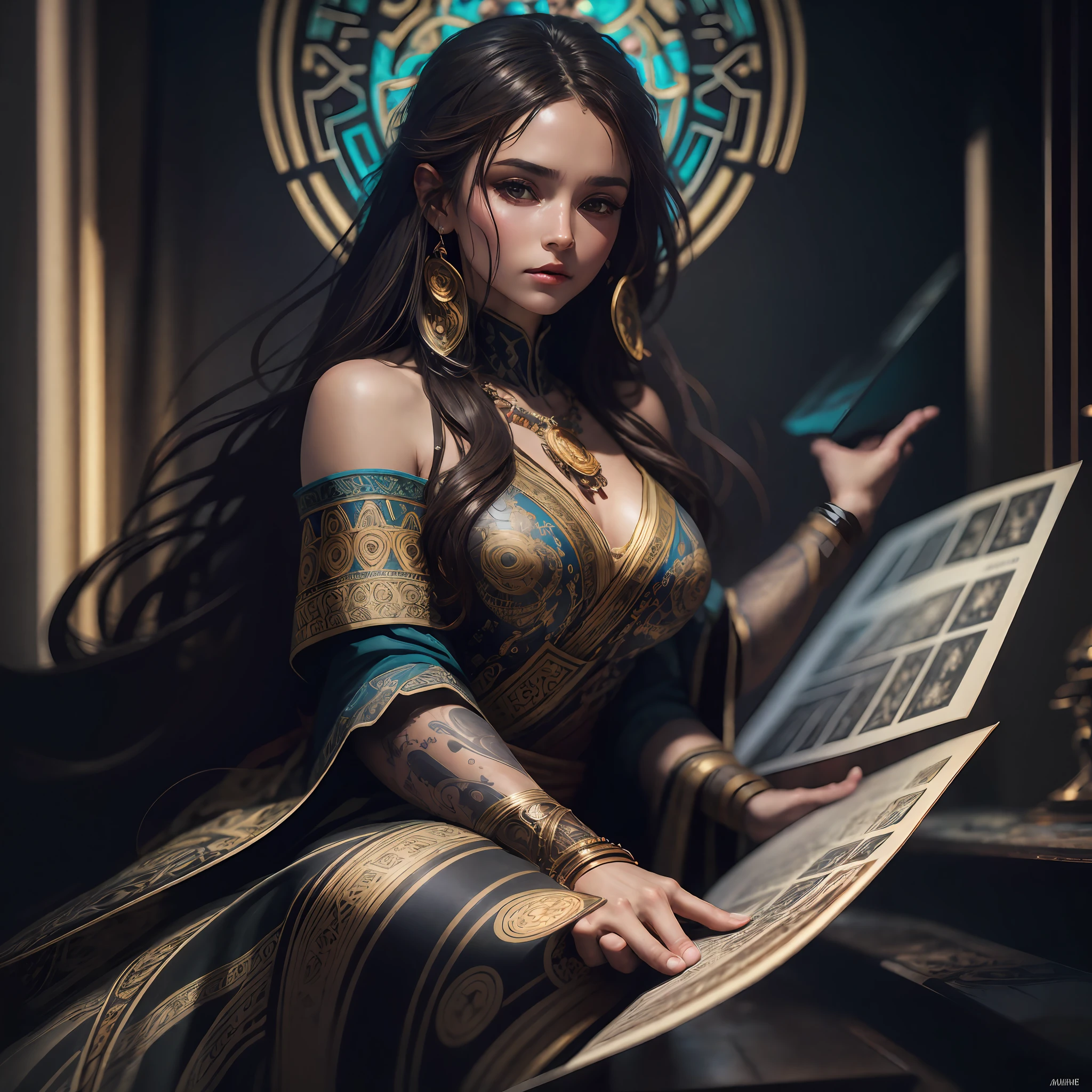 photorealistic beautiful woman, messy brown hair, beggar, full body, cover, hyperdetailed painting, luminism, Bar lighting, complex, ancient greek clothes, messy brown old clothes, 4k resolution concept art, Artgerm, WLOP, Alphonse Mucha, 3d render, octane render, intricately detailed, cinematic, trending on artstation | Isometric | Centered hipereallistic cover photo awesome full color, hand drawn, dark, gritty, realistic mucha, klimt, erte .12k, intricate. hit definition , cinematic,Rough sketch, mix of bold dark lines and loose lines, bold lines, on paper, Full body. --auto --s2