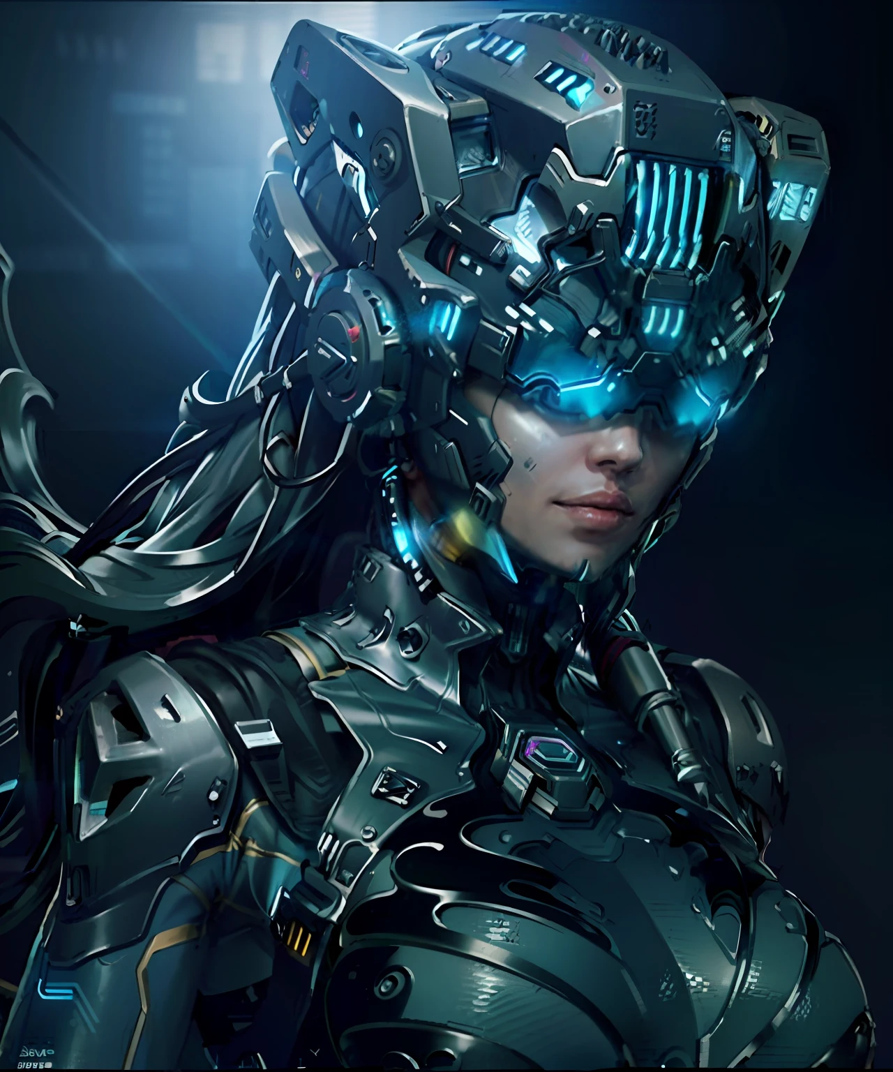 ((Best quality)), ((masterpiece)), (highly detailed:1.3), 3D,rfktr_technotrex, beautiful cyberpunk woman with voluminous hair,(wearing head-mounted display that is chunky and hi-tech:1.2),hacking a computer terminal,computer servers, LCD screens, fibre optic cables, corporate logos,HDR (High Dynamic Range),Ray Tracing,NVIDIA RTX,Super-Resolution,Unreal 5,Subsurface scattering,PBR Texturing,Post-processing,Anisotropic Filtering,Depth-of-field,Maximum clarity and sharpness,Multi-layered textures,Albedo and Specular maps,Surface shading,Accurate simulation of light-material interaction,Perfect proportions,Octane Render,Two-tone lighting,Low ISO,White balance,Rule of thirds,Wide aperature,8K RAW,Efficient Sub-Pixel,sub-pixel convolution,luminescent particles,light scattering,Tyndall effect