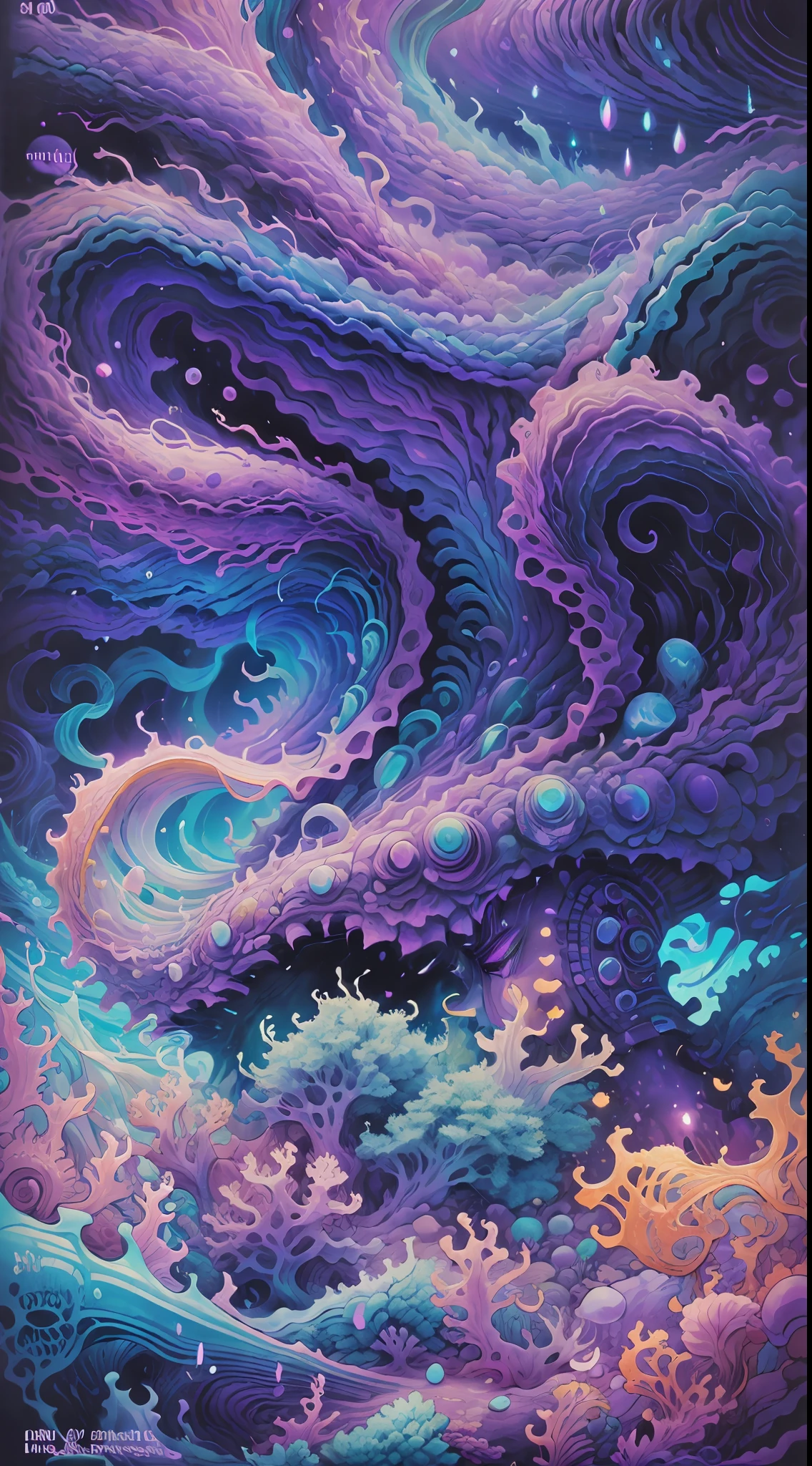 Obra maestra de Vaporwave púrpura del mar --auto --s2