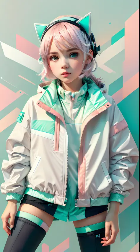 white,totally white,pastel colors,hachures,1girl with techwear clothes,sexy,papercute background