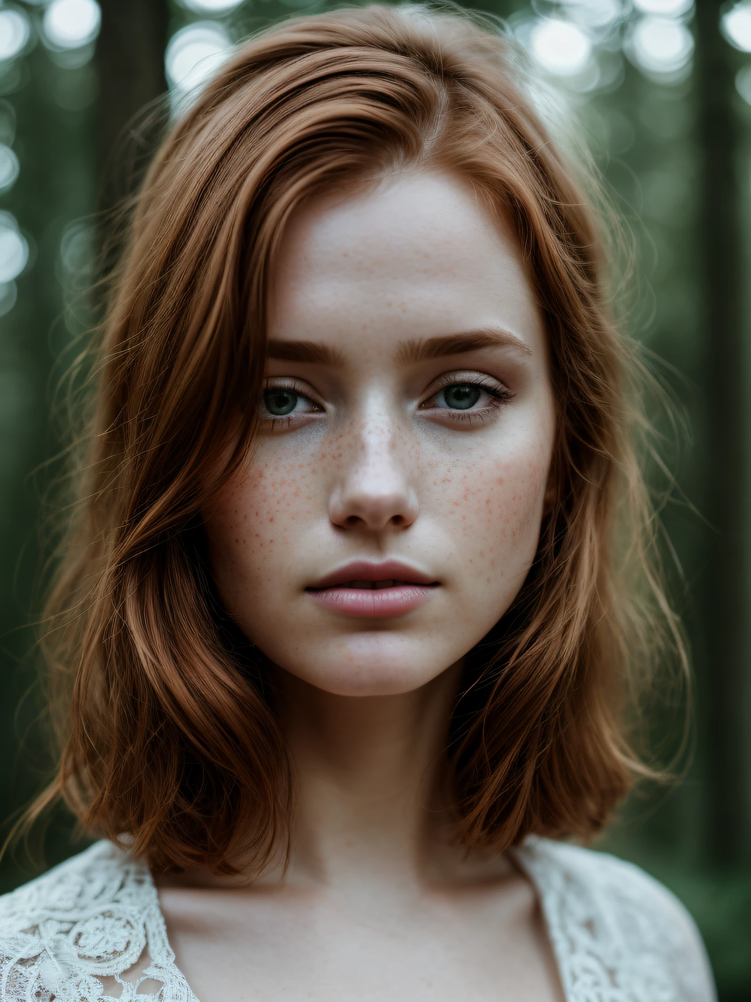 Eine Nahaufnahme einer Frau mit roten Haaren und Sommersprossen - SeaArt AI