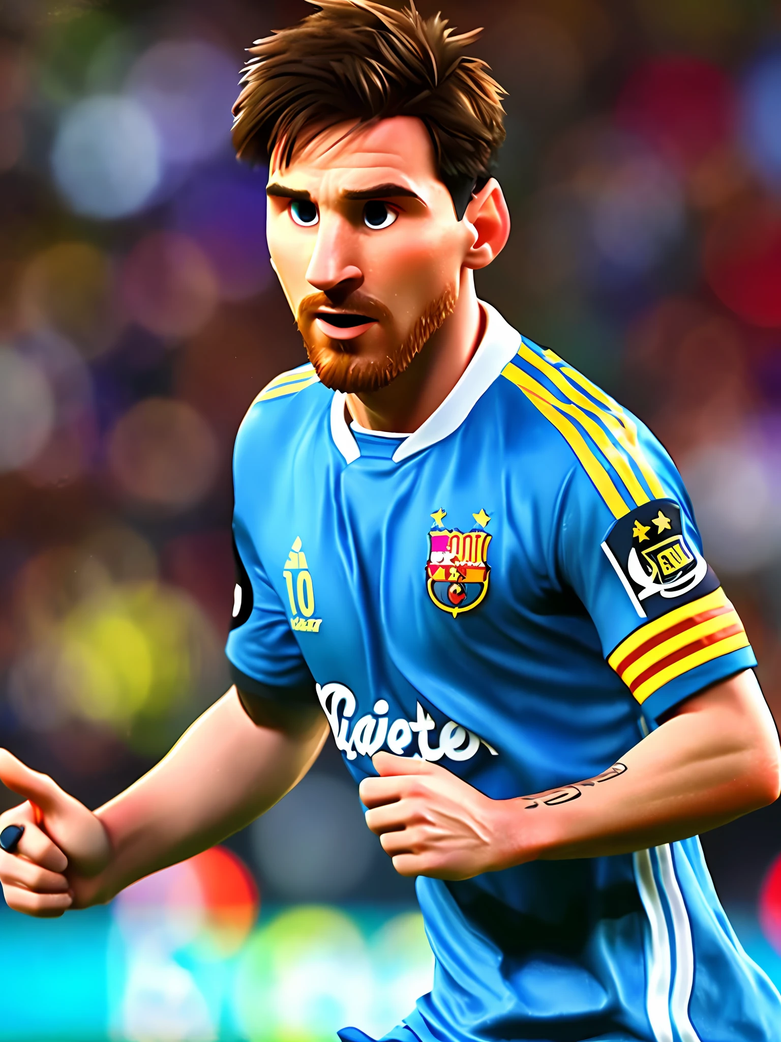 Lionel Messi, (pixar style) (masterpiece:1.2) (bokeh) (best quality ...