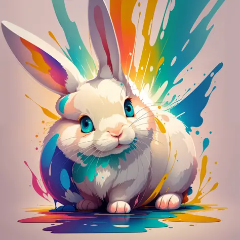 rabbit cute, portrait, backlighting, abstract, painting, ethereal, liquid, abstract, masterpiece, highly detailed, best quality, highest quality, realistic lighting, hyperdetailed, hyperrealism, colors, colorful, --auto --s2