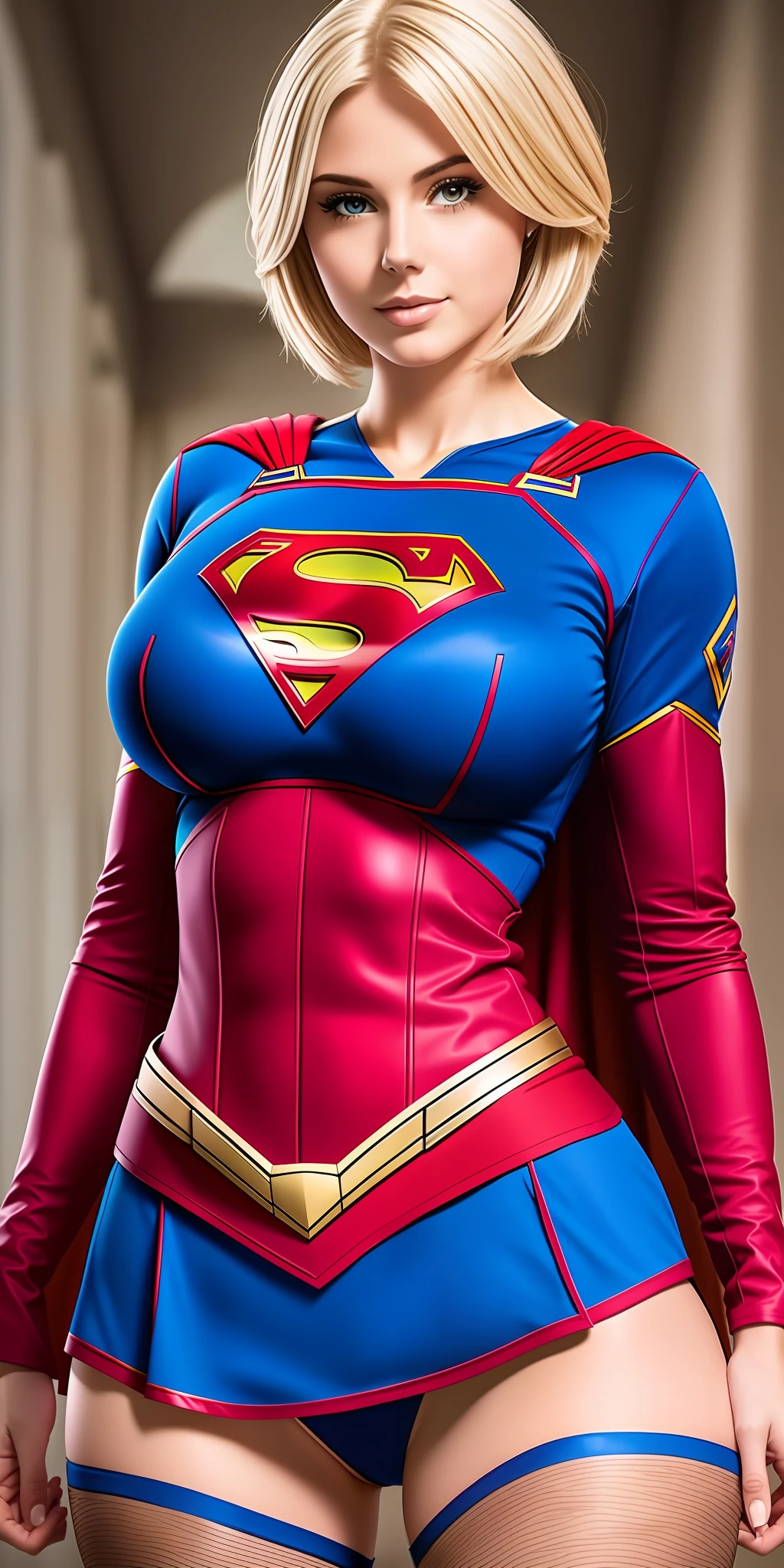 A woman in a superman costume posing for a picture - SeaArt AI