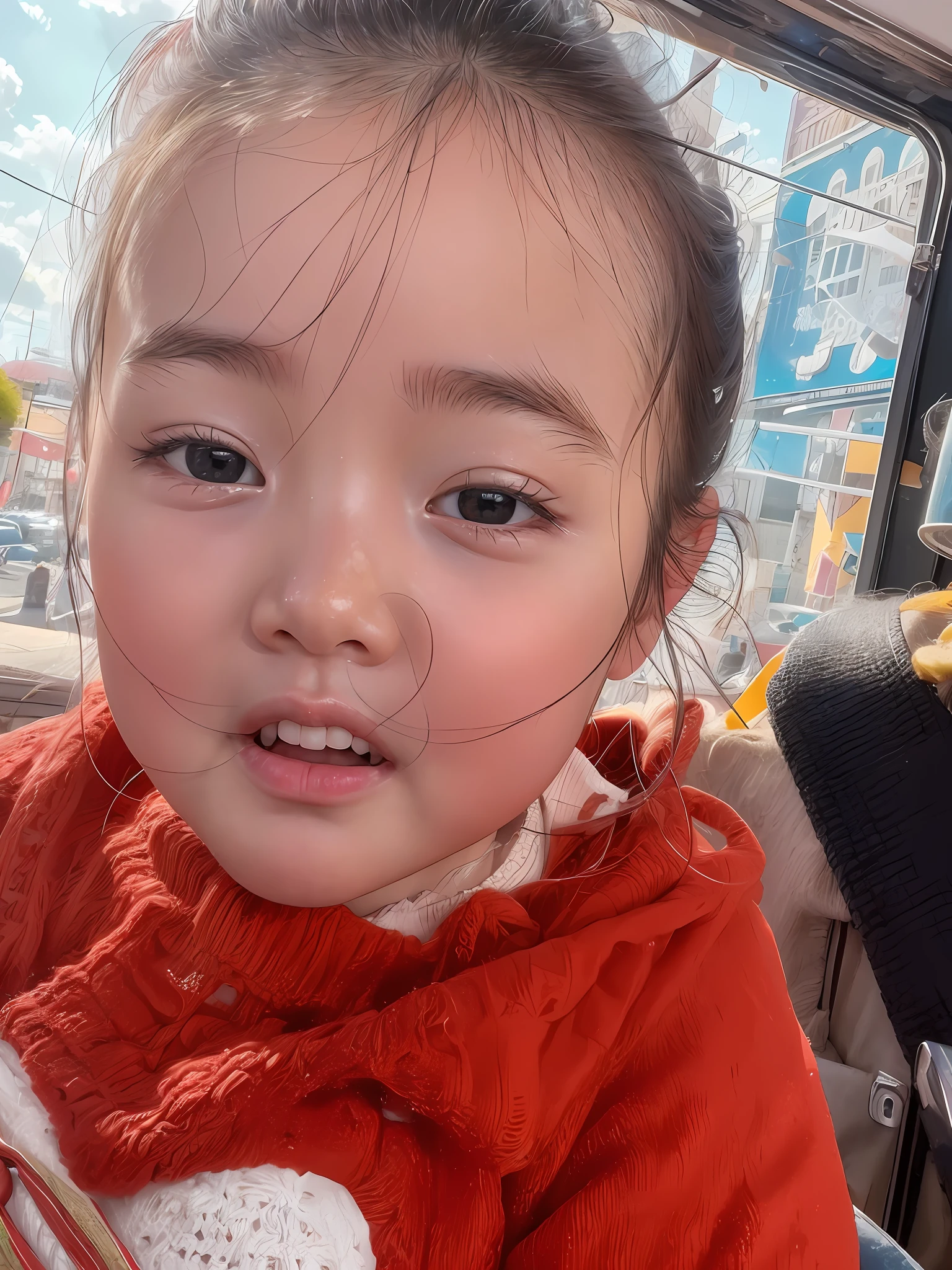 (8K, Best Quality, Masterpiece: 1.2), (Realistic, Photorealistic: 1.2), Cute, Solo, Beautiful Definition Sky, Baby, Watching Viewer, (8K, RAW Photo: 1.2),