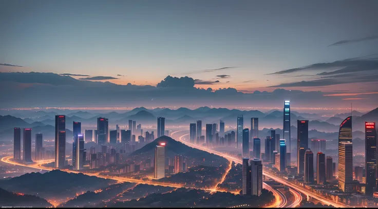 Guiyang, city skyline, Sense of technology, Building links, digitigrade ...