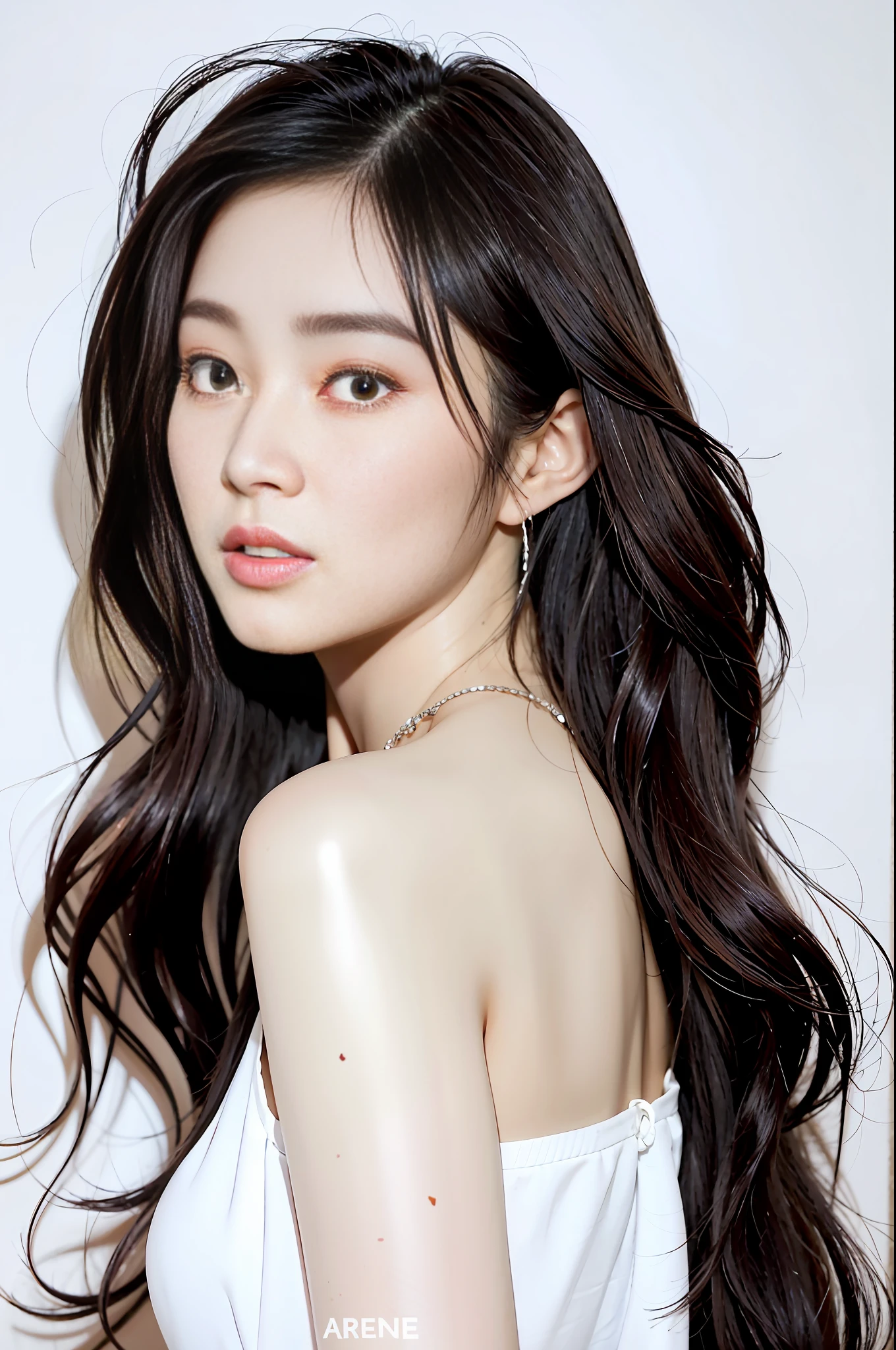 araffe asian woman with long dark hair and white top, jaeyeon nam, gorgeous young korean woman, lee ji - eun, lee ji-eun, beautiful young korean woman, hwang se - on, gongbi, beautiful south korean woman, female actress from korea, cute korean actress, heonhwa choe, dilraba dilmurat, lu ji