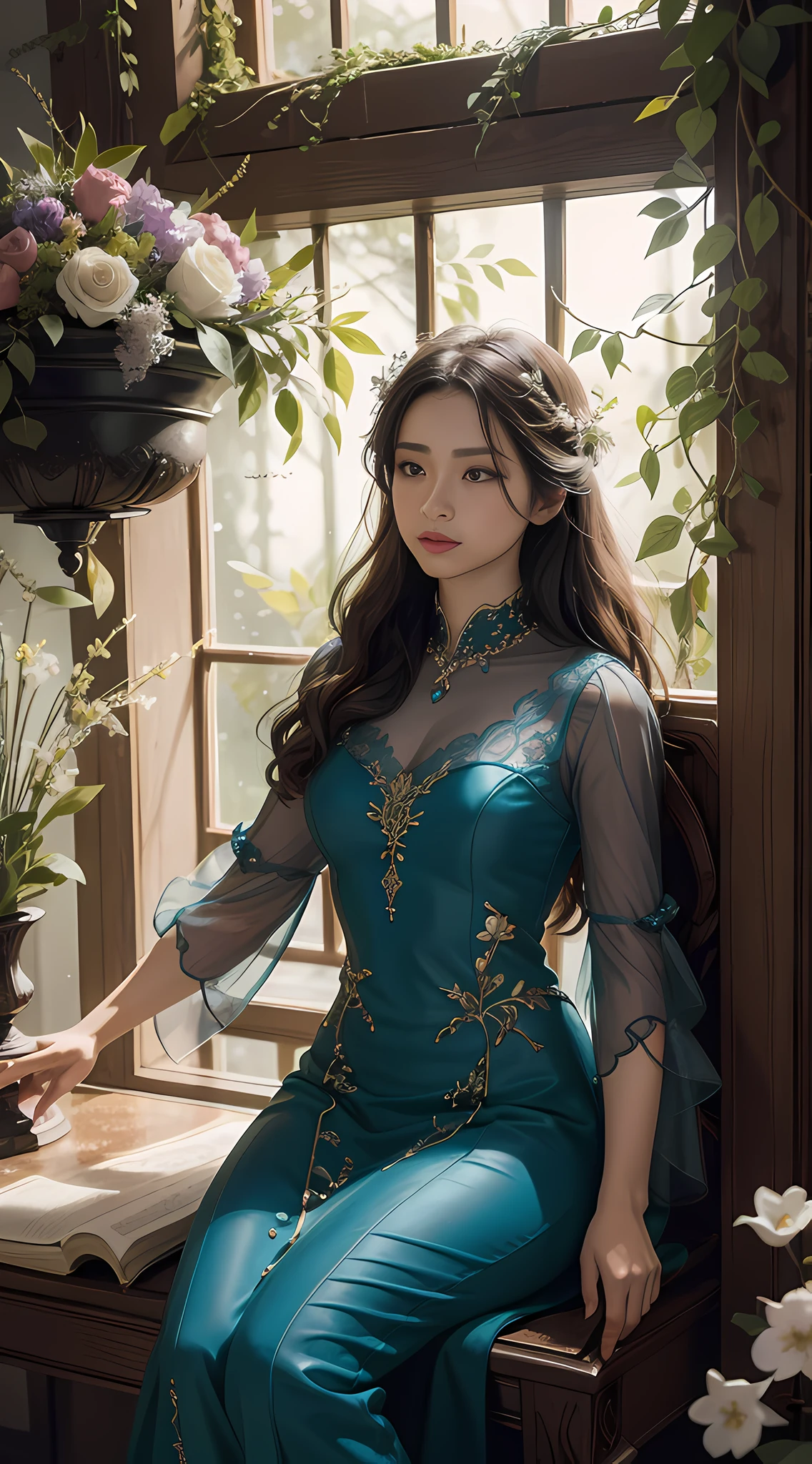 vivid illumination, enchanting elegance, atmospheric depth, masterful ...