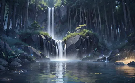 Anime, river, tank, waterfall, carnival, forest, HD, 4K, AI Generated Art -  Image Chest - Free Image Hosting And Sharing Made Easy