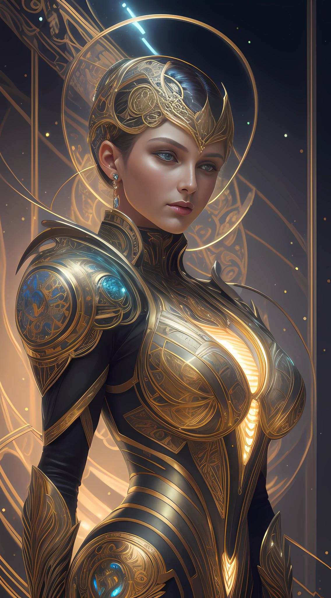 organic cyborg, texture, diffuse lighting, luminous ornaments, light reflection, fantasy, intricate, elegant, highly detailed, realistic, realistic, digital painting, art station, illustration, concept art, smooth, sharp focus, art by John Collier and Albert Obright and Krenz Kusart and Artem Demura