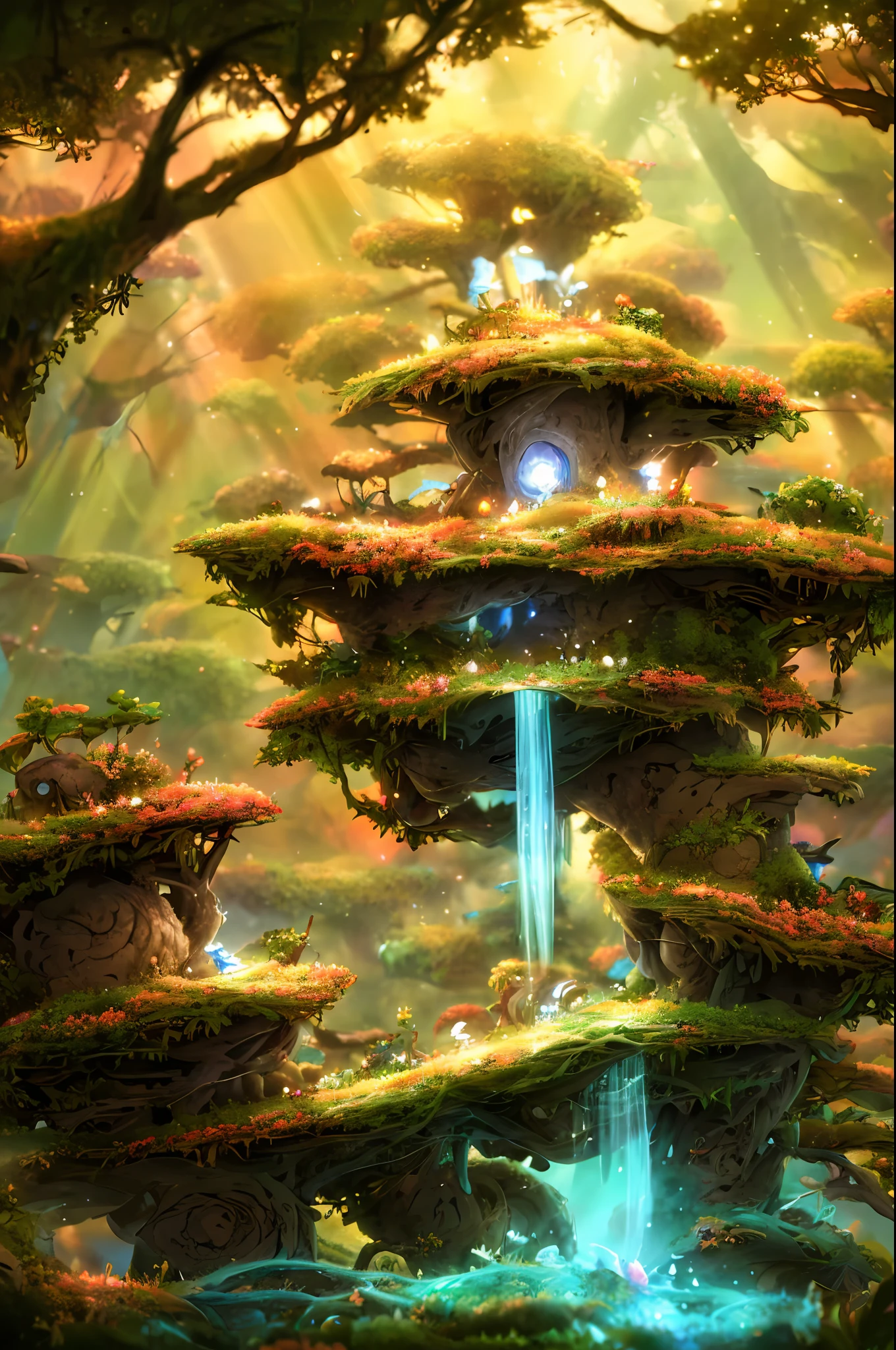 masterpiece, best quality, high quality,extremely detailed CG unity 8k wallpaper, An enchanting and dreamy scene of a fantasy forest, with towering trees, glowing mushrooms, and hidden fairy glens, creating a sense of mystique and enchantment, artstation, digital illustration, intricate, trending, pastel colors, oil paiting, award winning photography, Bokeh, Depth of Field, HDR, bloom, Chromatic Aberration ,Photorealistic,extremely detailed, trending on artstation, trending on CGsociety, Intricate, High Detail, dramatic, art by midjourney