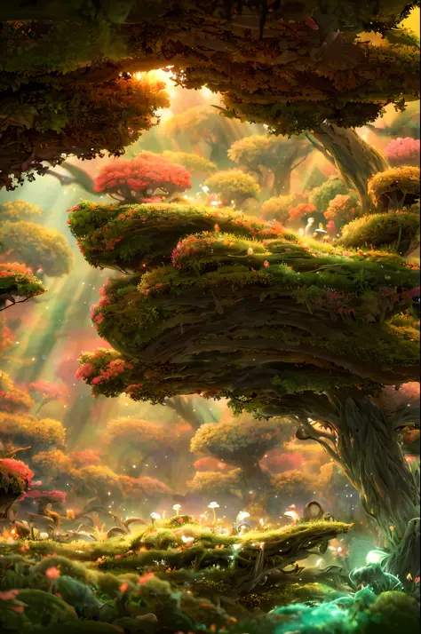 masterpiece, best quality, high quality,extremely detailed CG unity 8k wallpaper, An enchanting and dreamy scene of a fantasy fo...