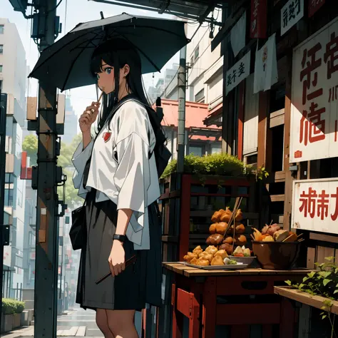 Rainy days, street side, eating good food, oden, boys