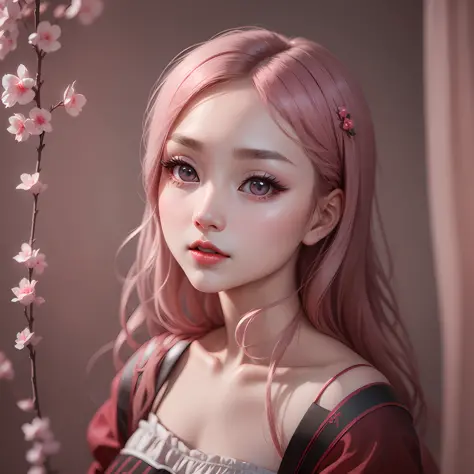A pair of dark and clear big eyes, soft and full red lips, delicate little Yao nose delicately born on her beautiful pure, quiet and elegant stunning delicate, coupled with her graceful and smooth cheeks, blown pink face, a national color 'peerless beauty'...