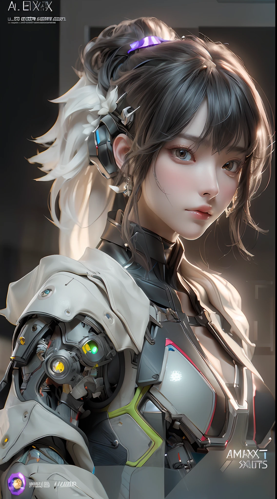 ((Best quality)), ((masterpiece)), (detailed:1.4), 3D, an image of a beautiful cyberpunk female,HDR (High Dynamic Range),Ray Tracing,NVIDIA RTX,Super-Resolution,Unreal 5,Subsurface scattering,PBR Texturing,Post-processing,Anisotropic Filtering,Depth-of-field,Maximum clarity and sharpness,Multi-layered textures,Albedo and Specular maps,Surface shading,Accurate simulation of light-material interaction,Perfect proportions,Octane Render,Two-tone lighting,Wide aperture,Low ISO,White balance,Rule of thirds,8K RAW,