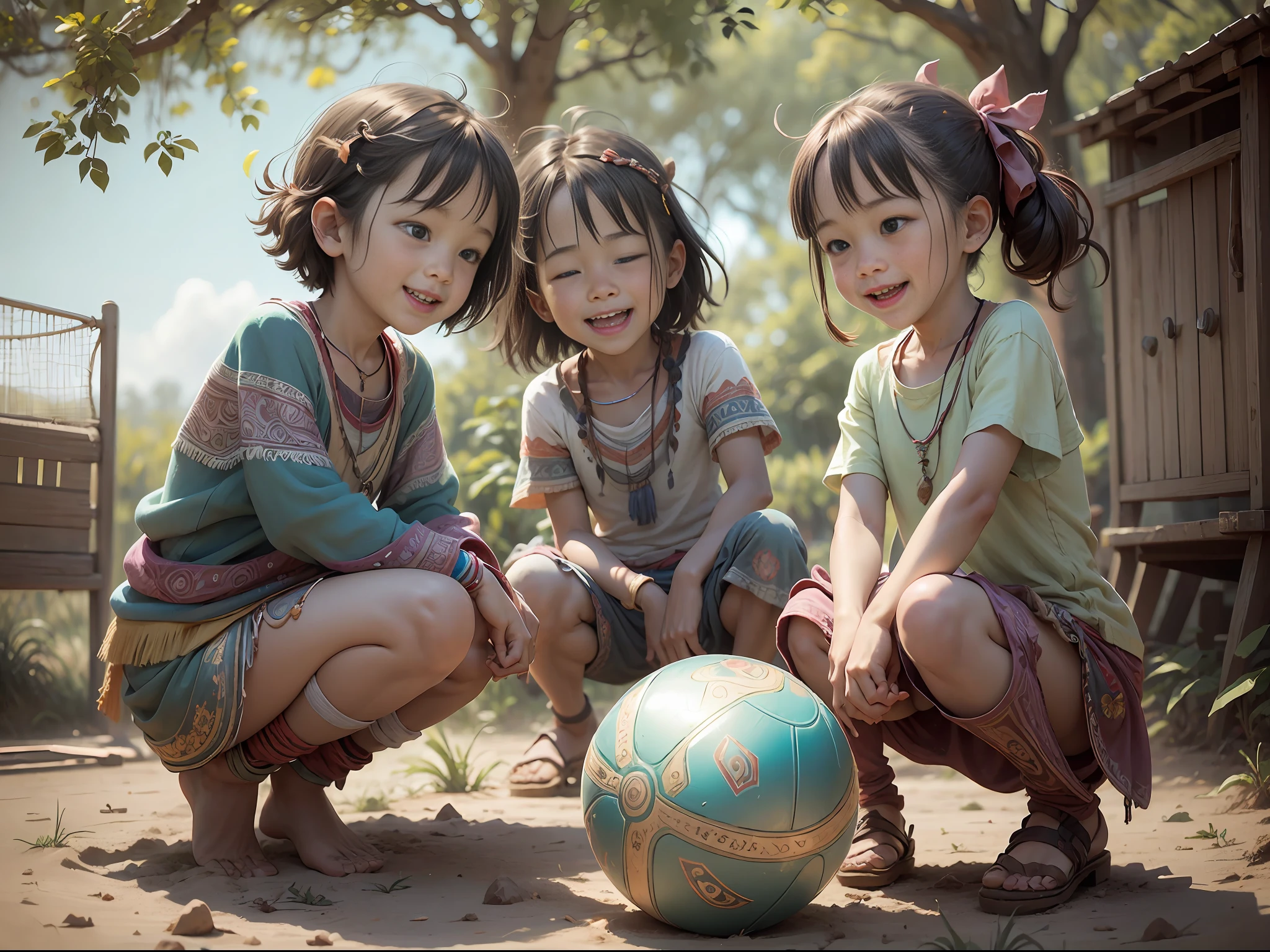 bohoai (happy children), playing with a ball