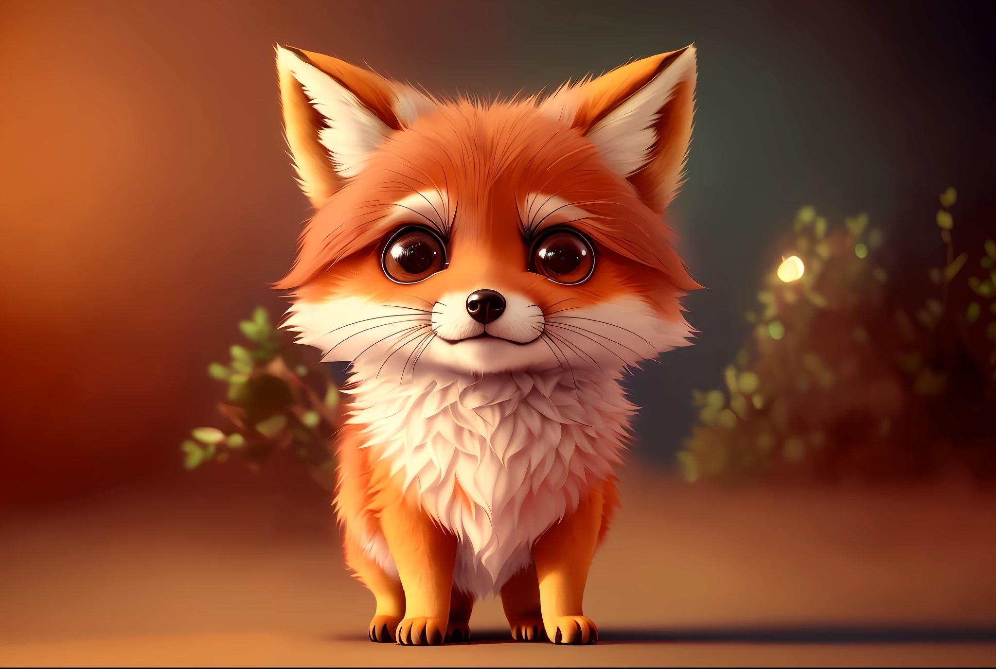 a little furry animal with big eyes and a nose, adorable digital painting, cute fox, cute animal, cute detailed digital art, cute digital art, cute creature, cute cartoon character, cute forest creature, cute single animal, cute artwork, the cutest creature of the world, the cutest creature in the world, cute 3 d render, cute large eyes