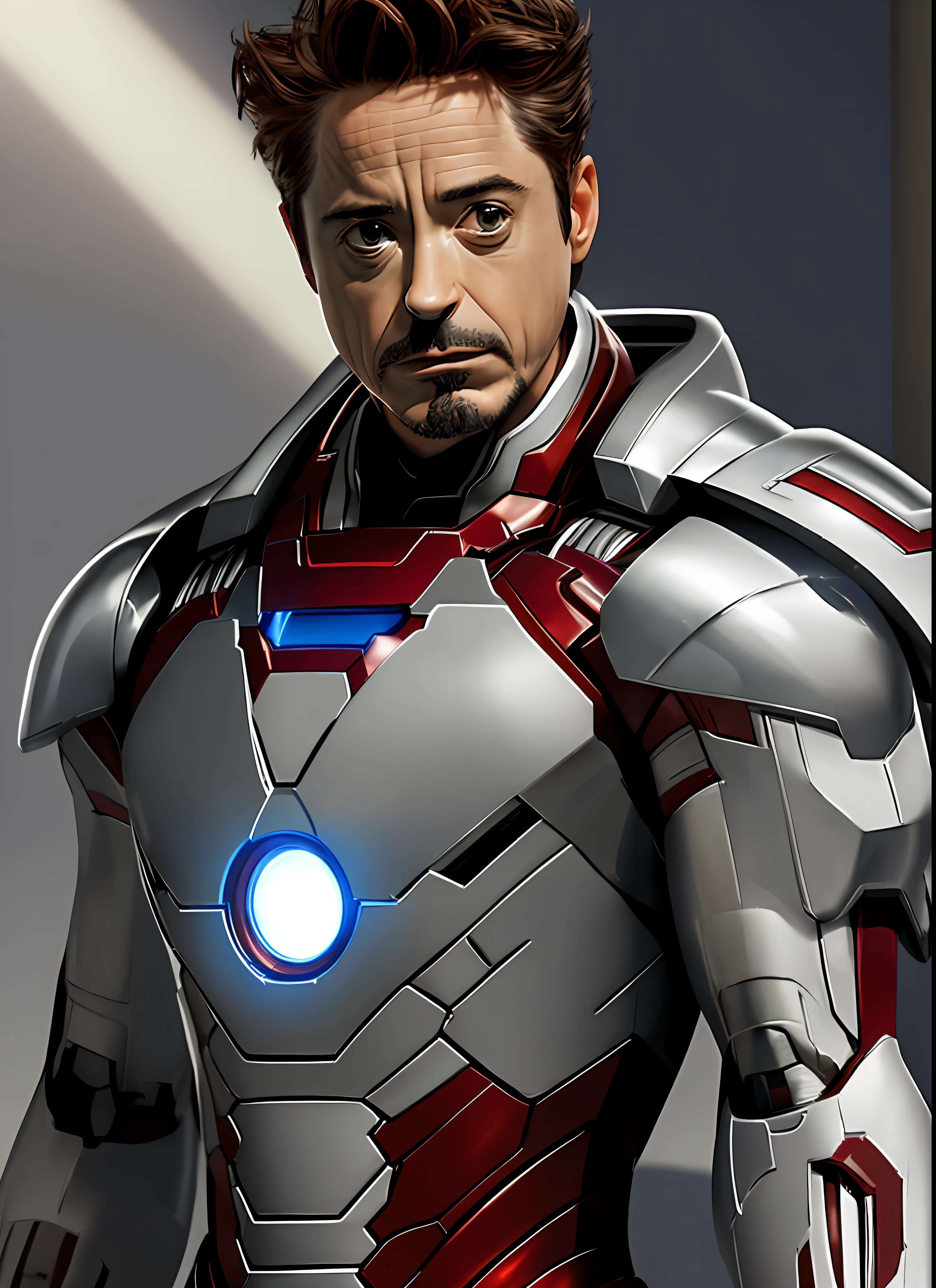 (Masterpiece), robert downey jr in silver and white colored Iron man ...