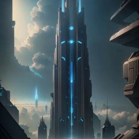 Space Earth Cyberpunk Futuristic World Sci-Fi Top Quality Skyscraper Masterpiece Ultra High Definition