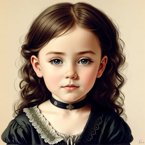 (a detailed drawing of  a Irish child, portrait :1) , detailed, historic illustration, gothic, magic, hyperrealistic ,8k,europe,...