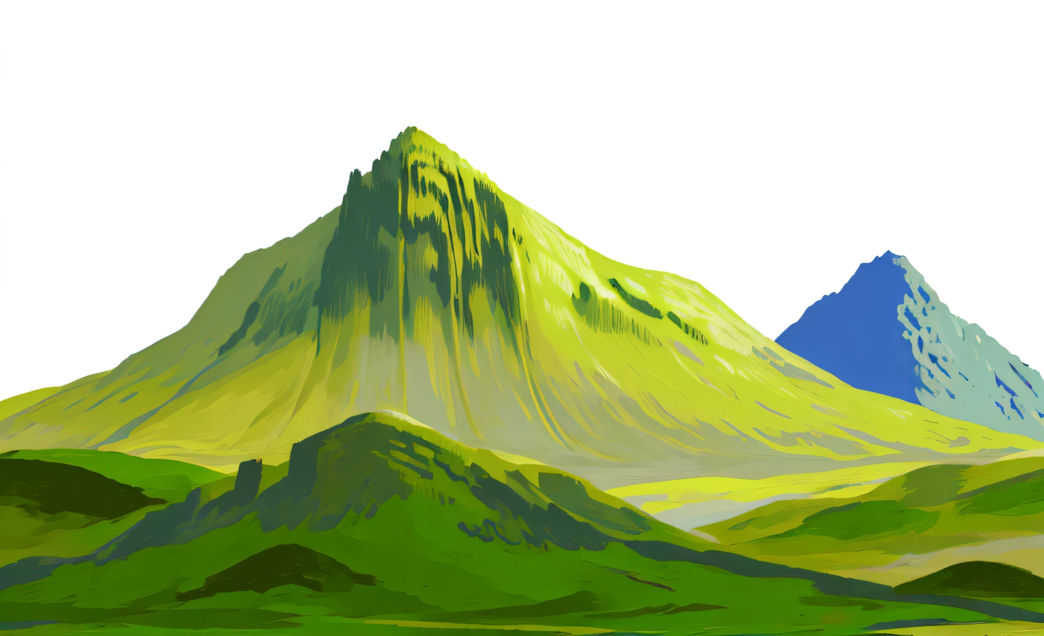 there is a mountain with a tree in the foreground, mountainscape, landscape illustration, mountains in a background, mountain range, background mountains, mountainside, some mountains in the background, hills and mountains, mountain scene, two mountains in background, mountains on the background, mountains, mountains on background, mountain in background, simple illustration, mountainous background, moutains