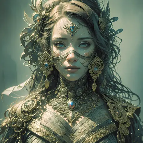 (Masterpiece, Epic Quality, 8K Resolution, epic realism, Epic Detail:1.2), a woman wearing a blind mask, complex and intricate background, epic beautiful and aesthetic, fog, intricate details, (naturak lips, natural skin texture, natural hair:1.1), photore...