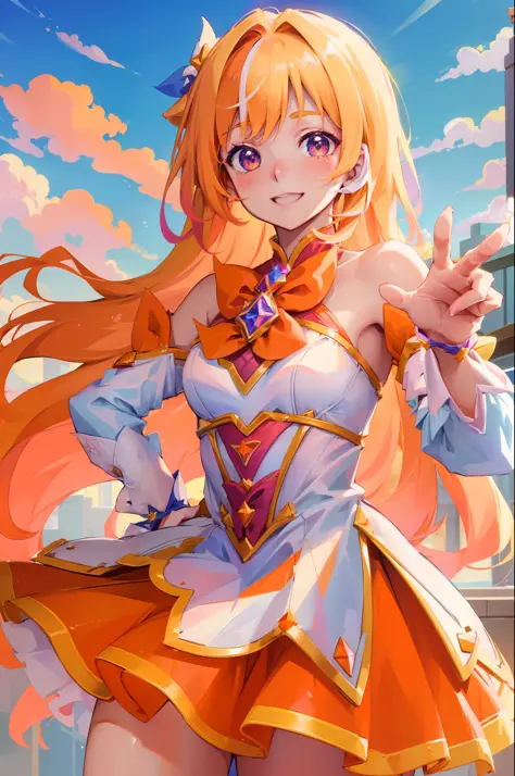(Masterpiece:1.4), (best quality:1.2), star guardian seraphine, blonde hair, orange hair, multicolored hair, multicolored clothe...