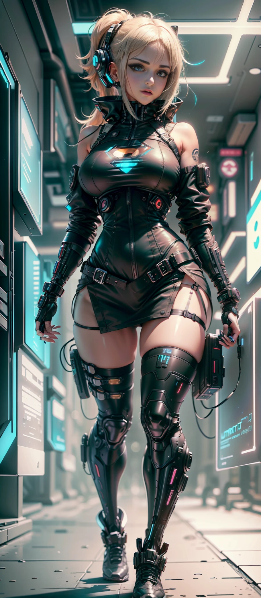 sfw (Ultra Quality, Unparalleled Masterpiece, Ethereal: 1.4) (Gigantic breasts: 1.6) (tight breasts: 1.3) (bimbo 1.5) (Disproportionate tits: 1.5) there is a supergirl with huge breasts in a corset and a black and white outfit, wearing techwear and armor, cyberpunk outfit, wearing american techwear, intriguing outfit, all black cyberpunk clothes, cyberpunk style outfit, female cyberpunk anime girl,   cyberpunk streetwear, cyberpunk dress, anime girl cosplay, photograph of a techwear woman, beautiful girl, cyberpunk, wearing cyberpunk streetwear, maid outfit, blonde, blue eyes, superman symbol S on chest --auto --s2