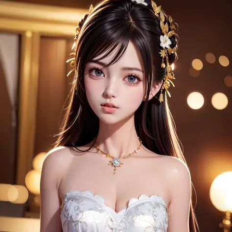 best quality, masterpiece, highres, 1girl,china wedding dress,hair ornament,necklace, jewelry,beautiful face,upon_body, tyndall ...